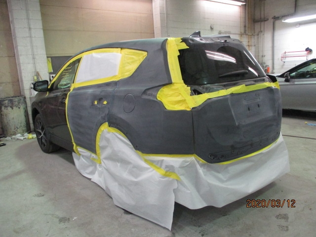 Toyota RAV4 After First Coat of Paint Back View